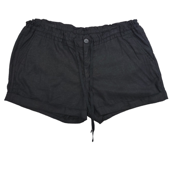 Old Navy Womens Black Linen Tie Waist Shorts Size 10 - Picture 9 of 13